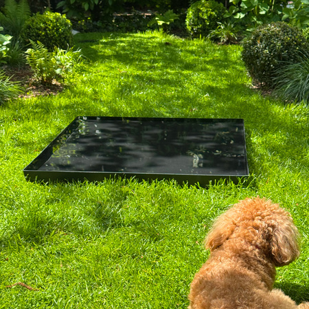 Bassin de Jardin/Miroir d'eau Carré 80, Décoration de Jardin pour Terrasse et Pelouse, Cache-Regard Décoratif