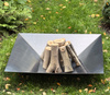 Square Garden Fire Pit CORTEN 100cm | 2-in-1 Water Bowl