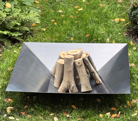 Palenisko Ogrodowe Kwadratowe CORTEN 100cm | Misa Wodna 2w1