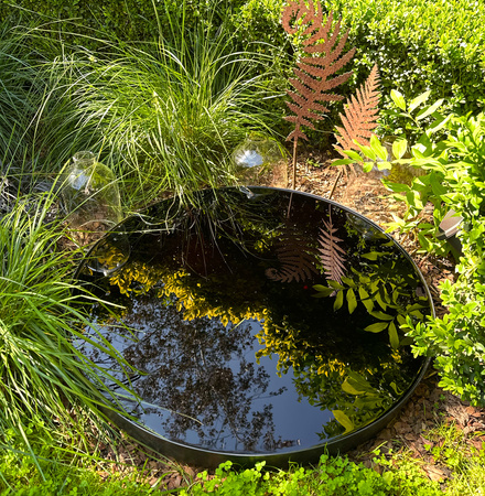 Wasserschale / Wasserspiegel Rund 80, Gartendekoration für Terrasse und Rasen, Dekorative Schachtabdeckung