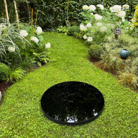 Garden Pond / Water Mirror - Round Black Bowl, Galvanized Steel 100cm