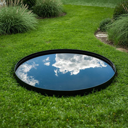 Wasserbecken / Wasserspiegel - Runde Schwarze Schale, Verzinkter Stahl 100cm