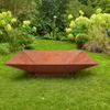 Square Garden Fire Pit CORTEN 100cm | 2-in-1 Water Bowl