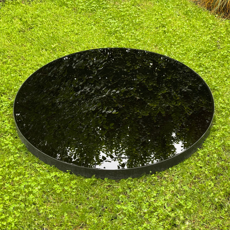 Bassin de Jardin / Miroir d'Eau - Vasque Ronde Noire, Acier Galvanisé 100cm