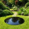 Garden Pond / Water Mirror Round 80, Garden Decoration for Patio, Terrace and Lawn, Decorative Well / Manhole Cover